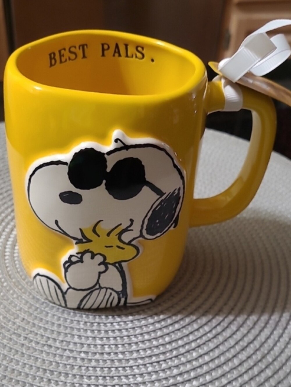Rae Dunn Yellow Snoopy & Woodstock Ceramic Mug